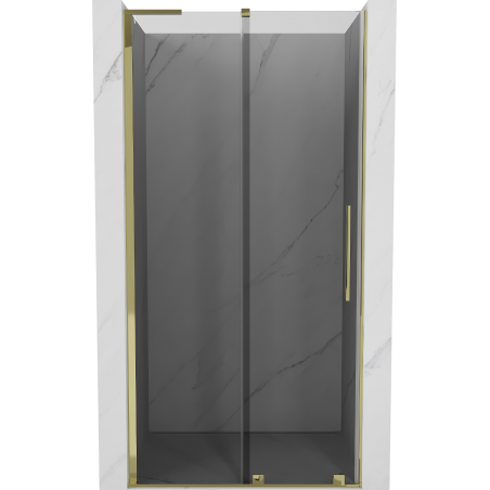 Mexen Velar L sliding shower door 100 cm, graphite, gold - 871-100-003-41-50