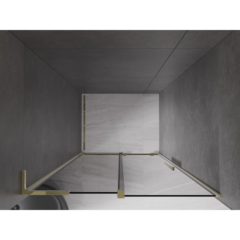Mexen Velar L 90 cm sliding shower door, graphite, gold - 871-090-003-41-50