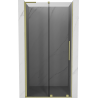 Mexen Velar L Schiebetür-Duschwand 100 cm, Graphit, gebürstetes Gold - 871-100-003-41-55
