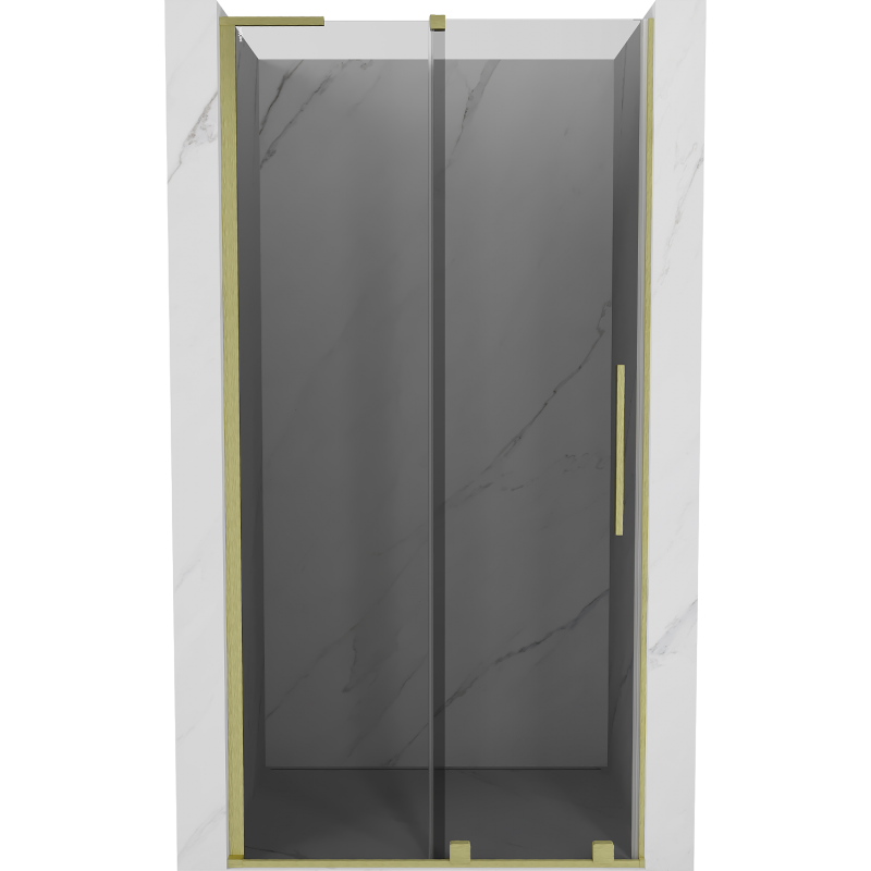 Mexen Velar L sliding shower door 90 cm, graphite, brushed gold - 871-090-003-41-55