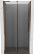 Mexen Velar L drzwi prysznicowe rozsuwane 110 cm, grafit, różowe złoto - 871-110-003-41-60