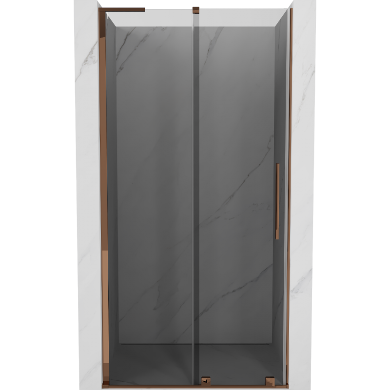 Mexen Velar L portas de duche de correr 120 cm, grafite, ouro rosa - 871-120-003-41-60