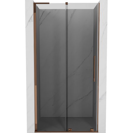 Mexen Velar L bīdāmās dušas durvis 120 cm, grafīts, rozā zelts - 871-120-003-41-60