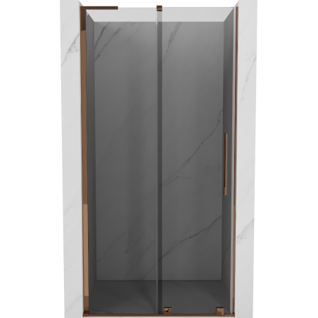 Mexen Velar L drzwi prysznicowe rozsuwane 120 cm, grafit, różowe złoto - 871-120-003-41-60