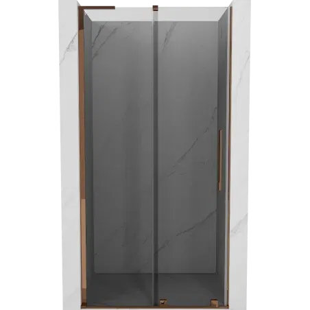 Mexen Velar L sliding shower door 120 cm, graphite, rose gold - 871-120-003-41-60