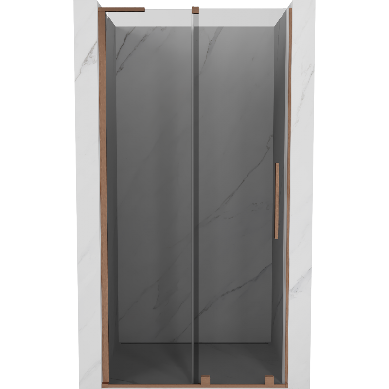 Mexen Velar L puertas de ducha correderas 100 cm, grafito, cobre cepillado - 871-100-003-41-65