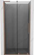 Mexen Velar L sliding shower door 90 cm, graphite, brushed copper - 871-090-003-41-65