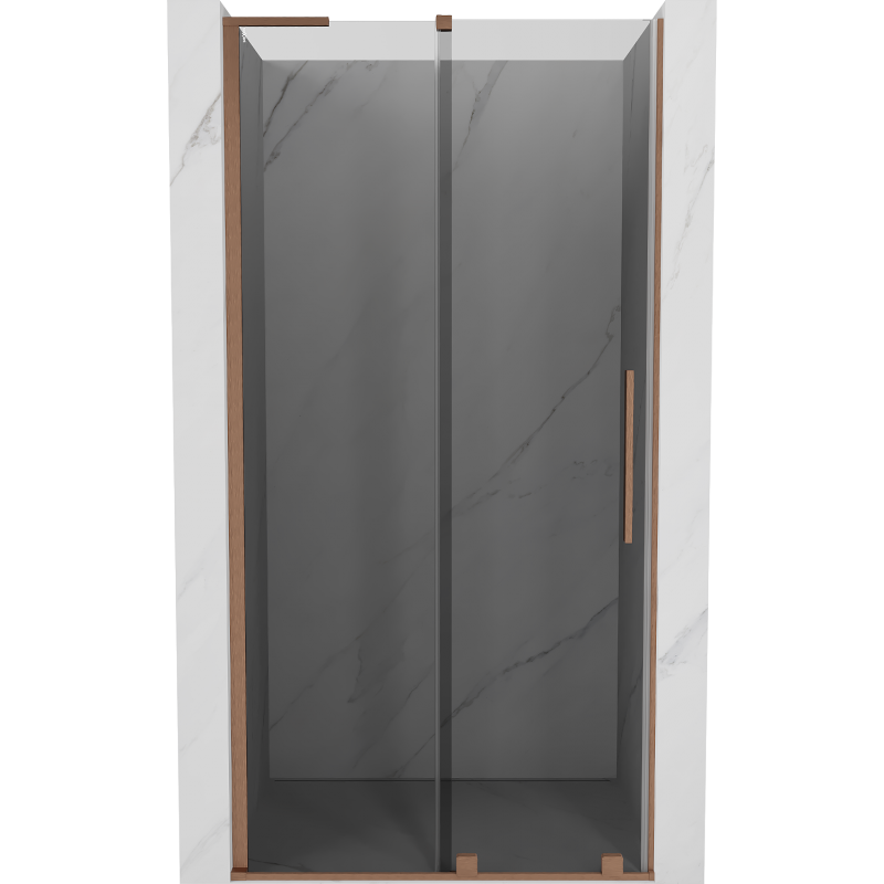 Mexen Velar L drzwi prysznicowe rozsuwane 110 cm, grafit, miedź szczotkowana - 871-110-003-41-65