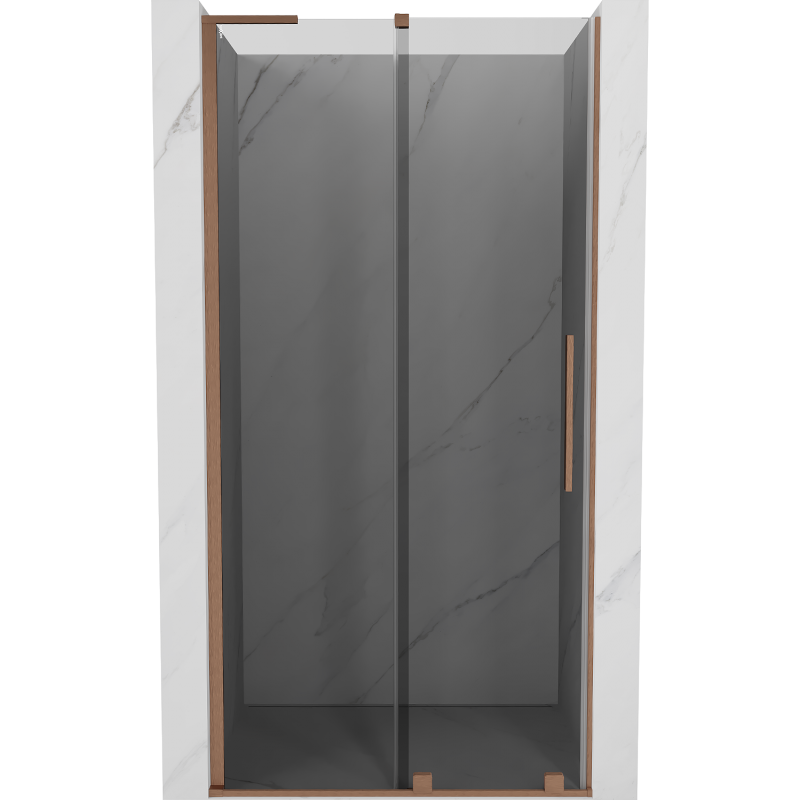 Mexen Velar L sliding shower door 120 cm, graphite, brushed copper - 871-120-003-41-65
