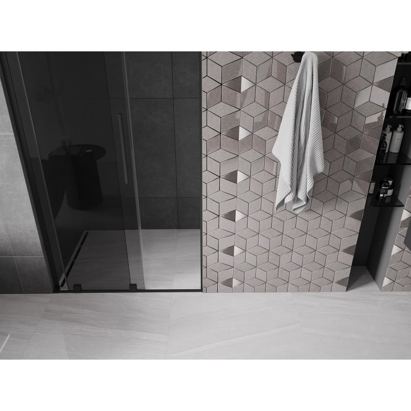 Mexen Velar L drzwi prysznicowe rozsuwane 90 cm, grafit, czarne - 871-090-003-41-70