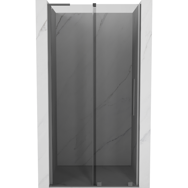 Mexen Velar L schuifdouchedeur 90 cm, grafiet, kanonmetaal - 871-090-003-41-95