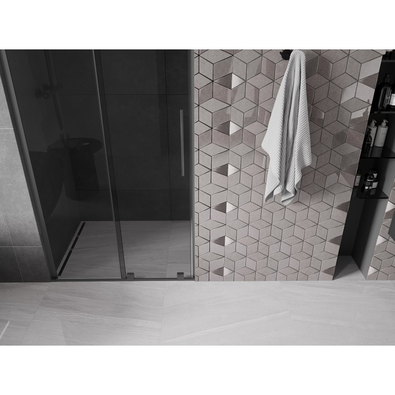Mexen Velar L drzwi prysznicowe rozsuwane 120 cm, grafit, gun metal - 871-120-003-41-95
