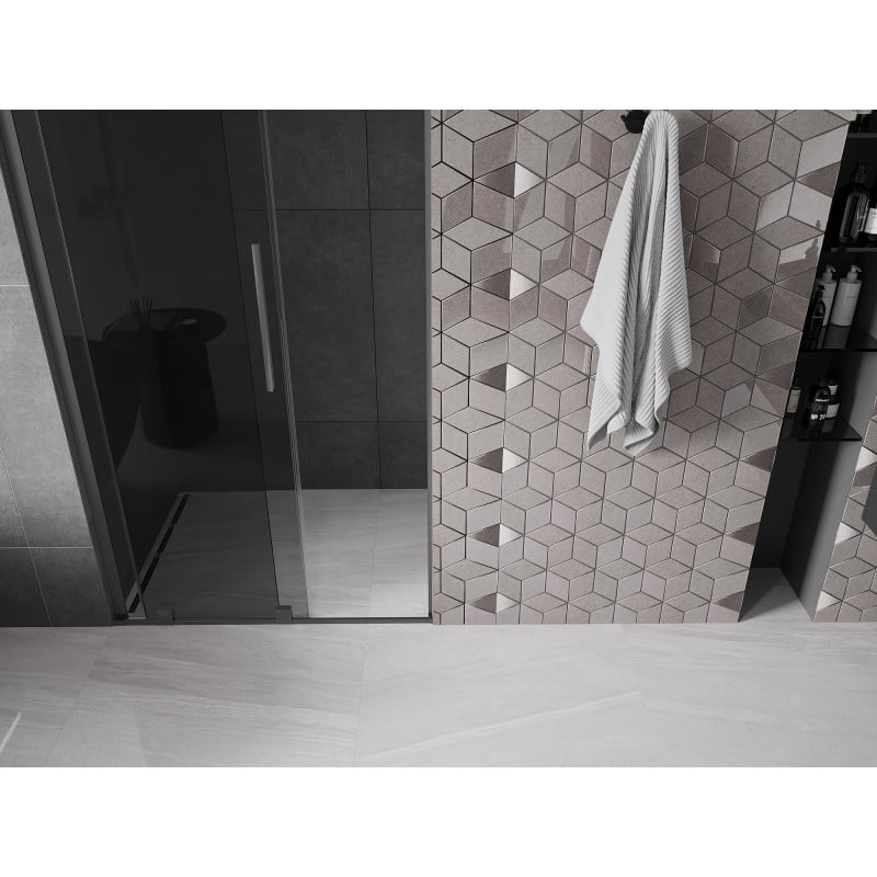 Mexen Velar L 120 cm Sliding Shower Door, Graphite, Gun Metal - 871-120-003-41-95