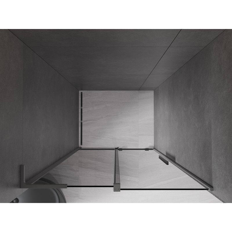 Mexen Velar L Sliding Shower Door 100 cm, Graphite, Gun Metal - 871-100-003-41-95