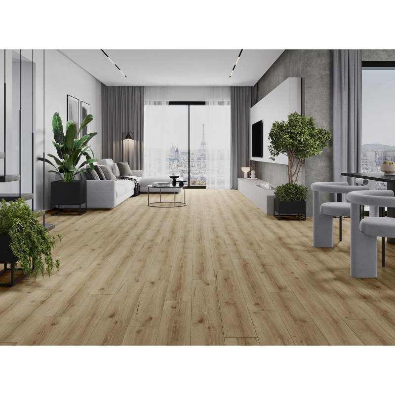 Mexen Sun Valley vzorec vinilnih plošč SPC 6,5 mm, podloga IXPE 1,5 mm, 4 V-reža, Hrast - F1006-S