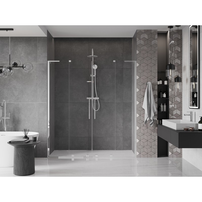 Mexen Velar L Duo drzwi prysznicowe rozsuwane 170 cm, transparent, chrom - 871-170-003-02-01