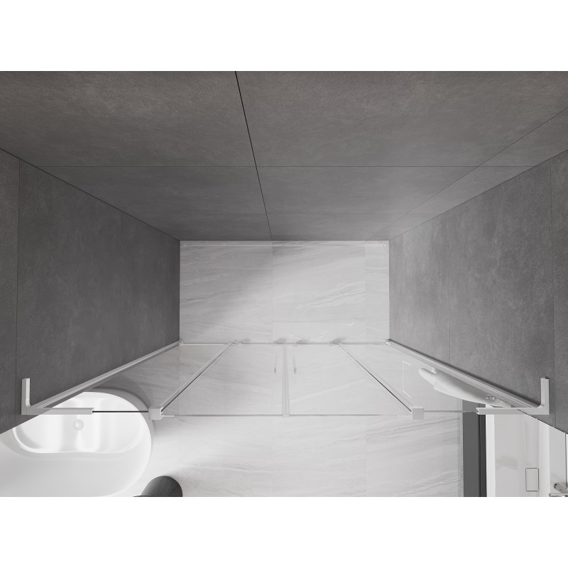 Mexen Velar L Duo συρόμενη πόρτα ντους 170 cm, διάφανη, χρώμιο - 871-170-003-02-01