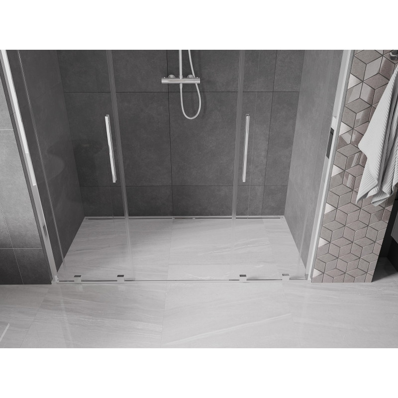 Mexen Velar L Duo klizna vrata za tuš 180 cm, prozirno, krom - 871-180-003-02-01
