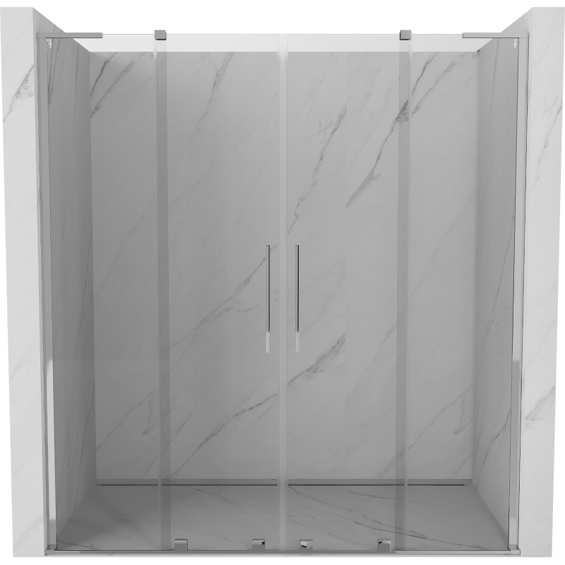 Mexen Velar L Duo drzwi prysznicowe rozsuwane 200 cm, transparent, chrom - 871-200-003-02-01
