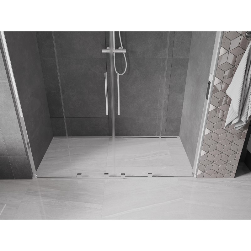 Mexen Velar L Duo drzwi prysznicowe rozsuwane 180 cm, transparent, chrom - 871-180-003-02-01