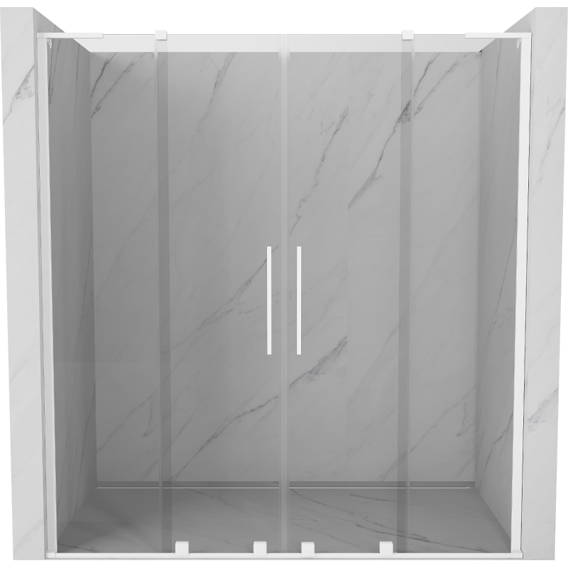 Mexen Velar L Duo portas de duche deslizantes 170 cm, transparente, branco - 871-170-003-02-20