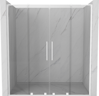 Mexen Velar L Duo klizna vrata za tuš 170 cm, prozirna, bijela - 871-170-003-02-20