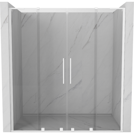 Mexen Velar L Duo 200 cm sliding shower doors, transparent, white - 871-200-003-02-20
