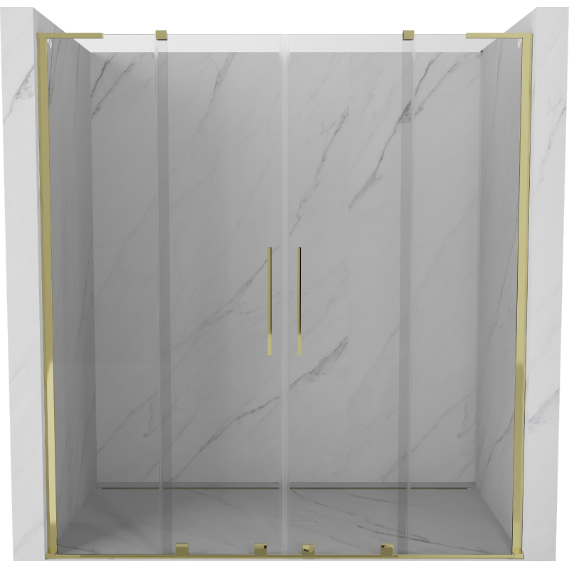 Mexen Velar L Duo puertas de ducha correderas 170 cm, transparente, dorado - 871-170-003-02-50