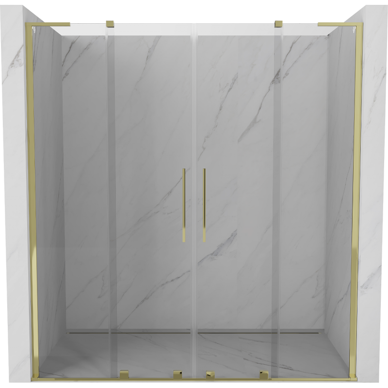 Mexen Velar L Duo Schiebetür für Duschen 200 cm, transparent, gold - 871-200-003-02-50