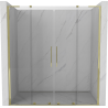 Mexen Velar L Duo drzwi prysznicowe rozsuwane 200 cm, transparent, złote - 871-200-003-02-50