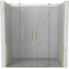 Mexen Velar L Duo sliding shower door 200 cm, transparent, gold - 871-200-003-02-50