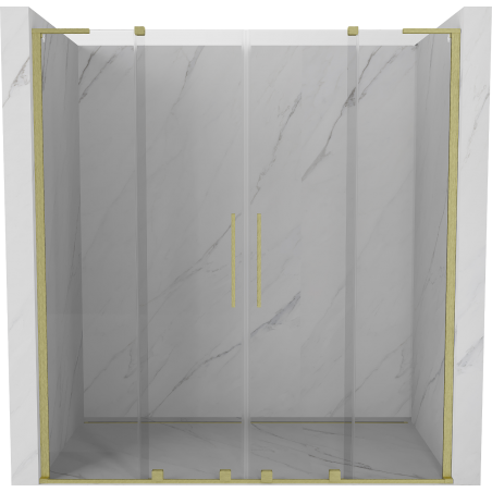 Mexen Velar L Duo sliding shower doors 170 cm, transparent, brushed gold - 871-170-003-02-55