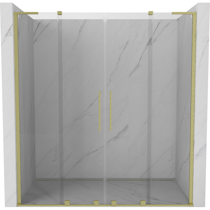 Mexen Velar L Duo drzwi prysznicowe rozsuwane 180 cm, transparent, złote szczotkowane - 871-180-003-02-55