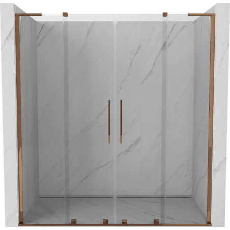 Mexen Velar L Duo 170 cm Sliding Shower Doors, Transparent, Rose Gold - 871-170-003-02-60