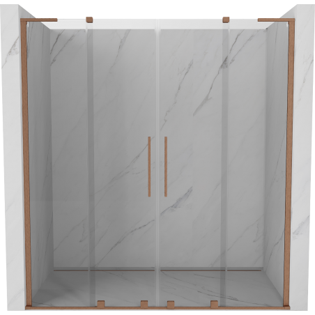 Mexen Velar L Duo drzwi prysznicowe rozsuwane 170 cm, transparent, miedź szczotkowana - 871-170-003-02-65