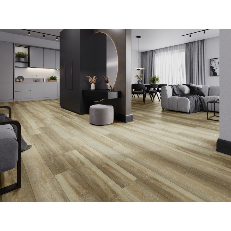 Mexen West Orange δείγμα πάνελ βινυλίου SPC 6,5 mm, υπόστρωμα IXPE 1,5 mm, 4 V-Fuga, Δρυς