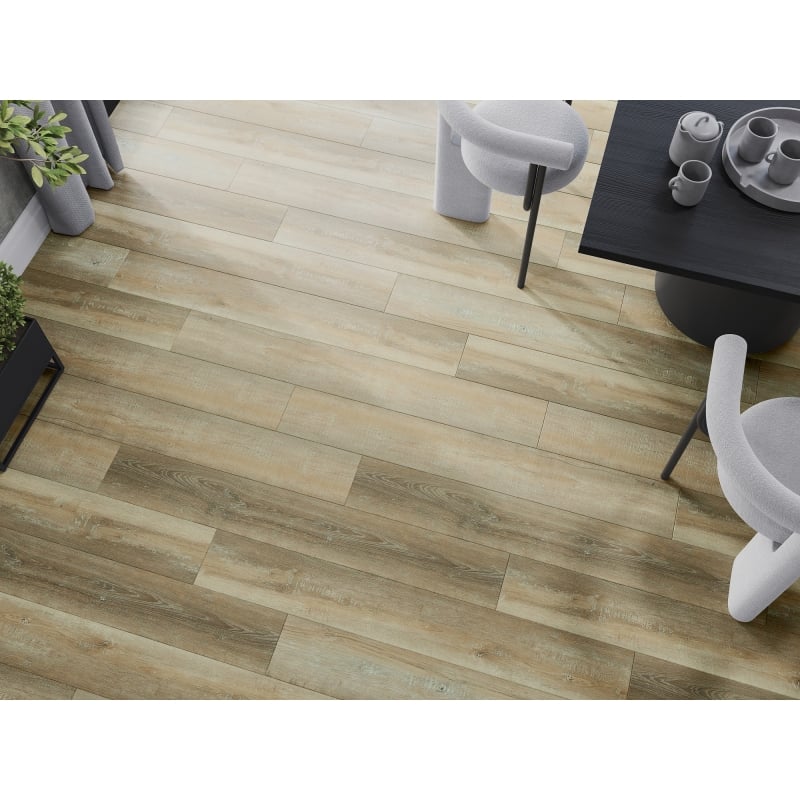 Mexen West Orange sample SPC vinyl panels 6.5 mm, IXPE underlay 1.5 mm, 4 V-Groove, Oak - F1009-S