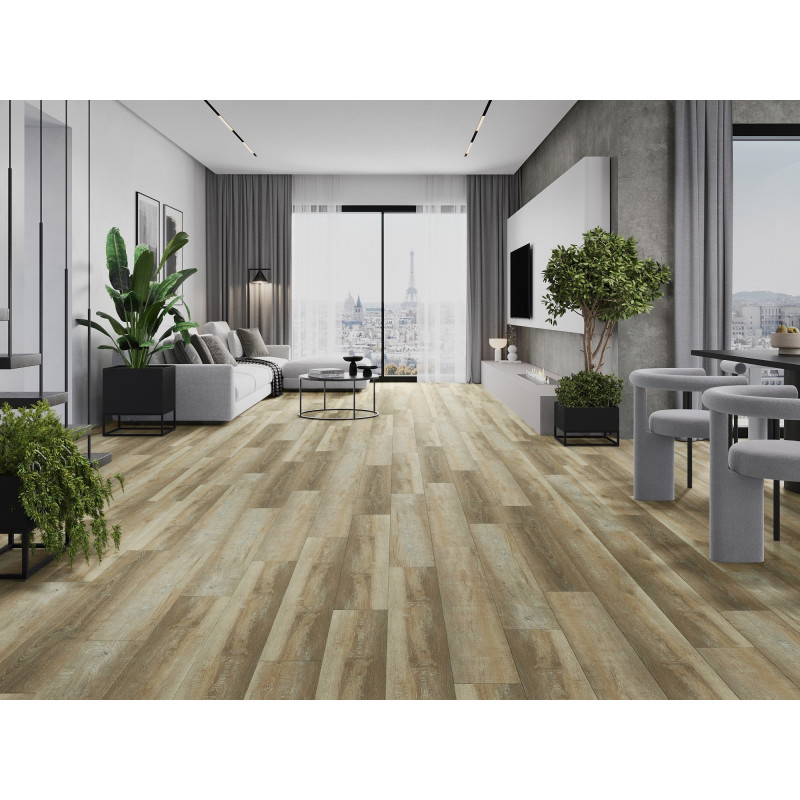 Mexen West Orange δείγμα πάνελ βινυλίου SPC 6,5 mm, υπόστρωμα IXPE 1,5 mm, 4 V-Fuga, Δρυς
