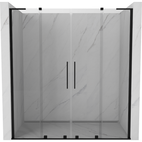 Mexen Velar L Duo drzwi prysznicowe rozsuwane 170 cm, transparent, czarne - 871-170-003-02-70
