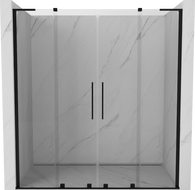 Mexen Velar L Duo klizna vrata za tuš 200 cm, prozirna, crna - 871-200-003-02-70