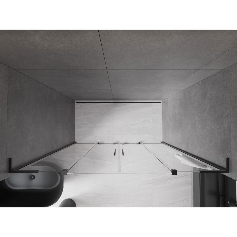 Mexen Velar L Duo portas de duche de correr 170 cm, transparente, preto - 871-170-003-02-70