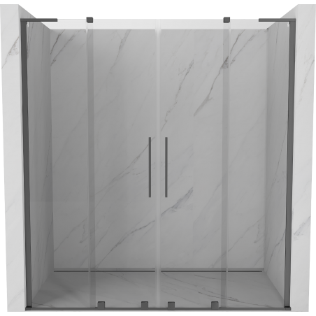 Mexen Velar L Duo drzwi prysznicowe rozsuwane 180 cm, transparent, gun metal - 871-180-003-02-95
