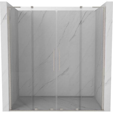 Mexen Velar L Duo sliding shower doors 170 cm, transparent, brushed nickel - 871-170-003-02-97