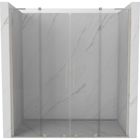 Mexen Velar L Duo porte de douche coulissante 200 cm, transparent, nickel brossé - 871-200-003-02-97
