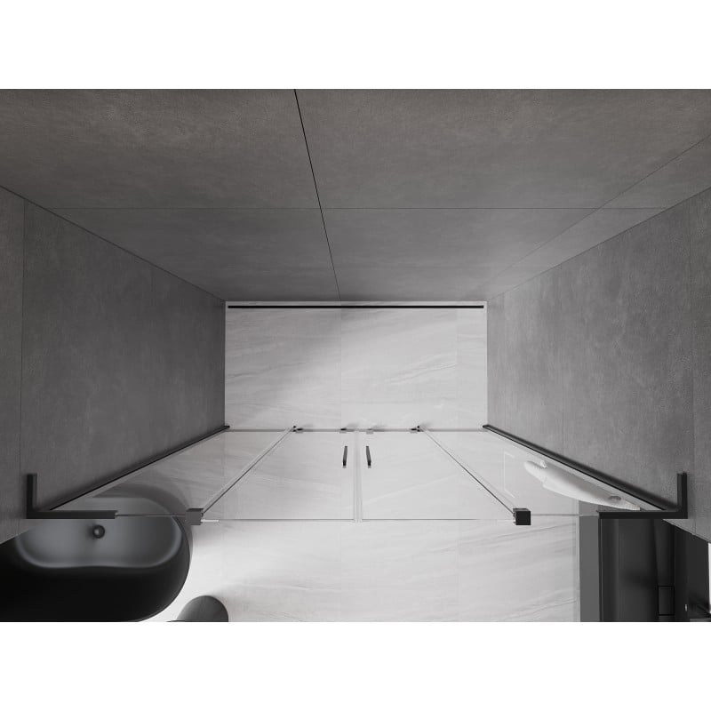 Mexen Velar L Duo portas de duche deslizantes 180 cm, transparente, preto - 871-180-003-02-70
