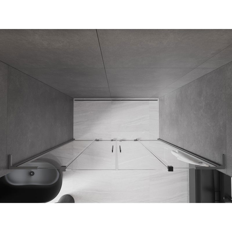 Mexen Velar L Duo porte doccia scorrevoli 180 cm, trasparente, gun metal - 871-180-003-02-95