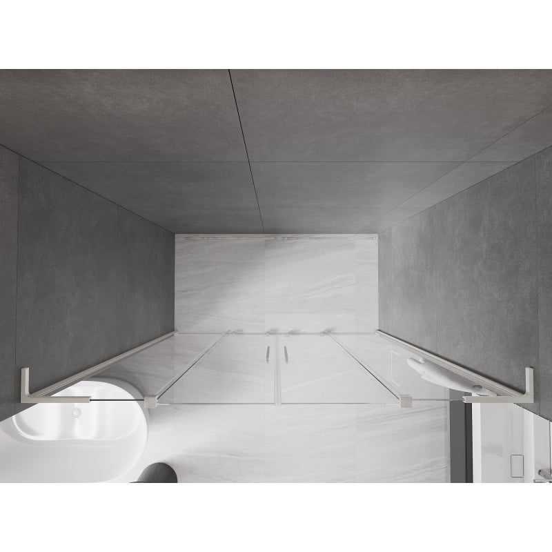 Mexen Velar L Duo portes de douche coulissantes 180 cm, transparent, nickel brossé - 871-180-003-02-97