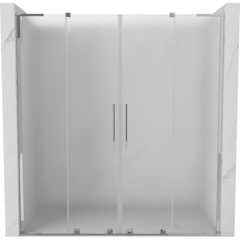 Mexen Velar L Duo schuifdouchedeur 200 cm, ijs, chroom - 871-200-003-32-01