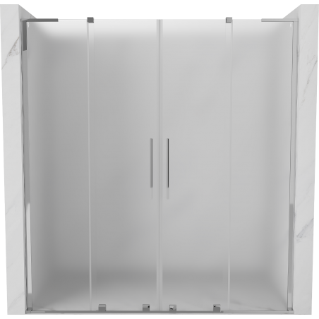 Mexen Velar L Duo portes de douche coulissantes 200 cm, givré, chrome - 871-200-003-32-01