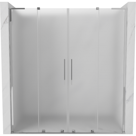 Mexen Velar L Duo schuifdouchedeur 200 cm, ijs, chroom - 871-200-003-32-01